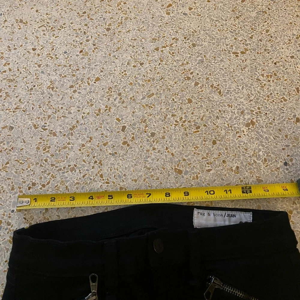 $228 Rag & Bone Zip Black Kensington Moto Jeans Size 28